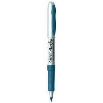 BIC Intensity Fashion Permanent Markers, Ultra Fine Point, Assorted colours, Non-Slip Grip For Comfort & Control, 12-Count - Ultra Fine Marker Point - Aqua, Black, Blue, Brown, Green, Lime, Orange, Pink, Purple, Red, Sky Blue, ... Ink MARKING PERMANENT MARKERS ULTRA FINE TIP 12-PACK