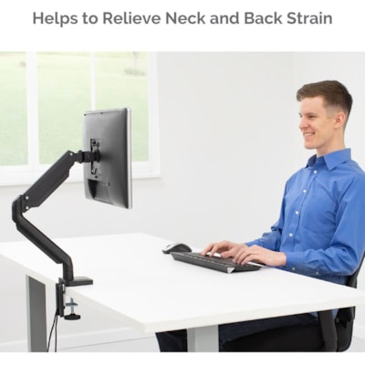 Fellowes Platinum Series Single Monitor Arm - Height Adjustable - 1 Display(s) Supported - 19.7" to 32" Screen Support - 17.60 lb (7983.23 g) Load Capacity - 75 x 75, 100 x 100 - VESA Mount Compatible - Steel - 1 Unit 2 USBPORTS.CLAMP/GROMMET MOUNT HOLDS 30"/20 LBS MONITOR