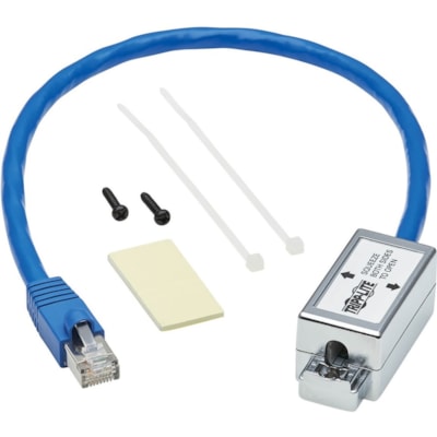 Tripp Lite series Cat6a Junction Box Cable Assembly, 18 in., Blue - 1.5 ft (0.46 m) Category 6a Network Cable for Network Device, Surveillance Camera, Wallplate, Access Point - First End: 1 x RJ-45 Network - Male - Second End: 1 x 110 Punchdown Block - 10 Gbit/s - Patch Cable - Shielding - Gold Plat bly - Surface Mount  Shielded  PoE+  RJ45/110 Punc