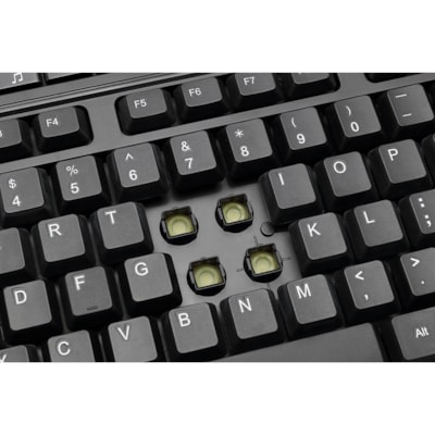 Adesso WKB-1320CB Antimicrobial Wireless Desktop Keyboard and Mouse - USB Membrane Wireless RF 2.40 GHz Keyboard - 104 Key - English (US) - Black - USB Wireless RF Mouse - Optical - 1200 dpi - Scroll Wheel - Black - Media Player, Volume Down, Volume Up, Mute, Play/Pause, Previous Track, Next Track,  p keyboard & mouse combo 