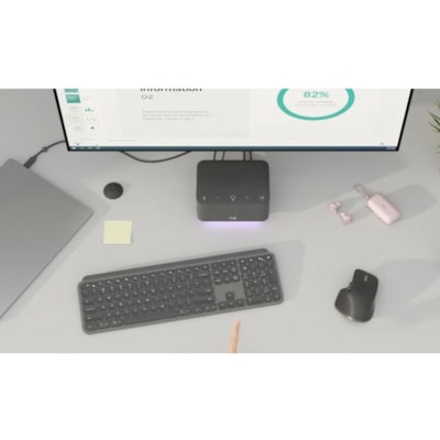 Logitech Logi Dock Docking Station - for Desktop PC, Tablet, Smartphone - 100 W - USB Type C - 2 Displays Supported - 4K - 3840 x 2160 - 5 x USB Ports - 3 x USB 3.1 Type-C Ports - 2 x USB Type-A Ports - USB Type-A - 4 x USB Type-C Ports - USB Type-C - 1 x HDMI Ports - HDMI - 1 x DisplayPorts - Displ  
