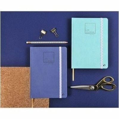 Quo Vadis Life Journal - 224 Pages - 90 g/m² Grammage - 8.25" (209.55 mm) Height x 6" (152.40 mm) Width - White Paper - Gray, Blue Cover - Elastic Closure, Index Page, Pocket, Bookmark, Page Marker, Numbered - 1 / Unit 15 X 21 CM GREY BLUE 215 NUMBERED PAGES
