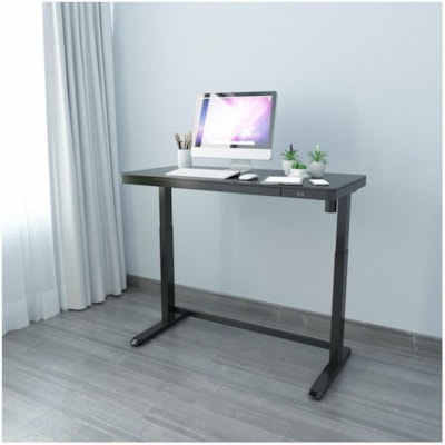 Realspace Electric 48" Height-Adjustable Standing Desk, Black - Modern Style - 1 Drawers - 2 Legs - 100 lb (45.36 kg) Capacity - Height Adjustable - 48" (1219.20 mm) Table Top Width x 23.6" (599.44 mm) Table Top Depth - 47.6" (1209.04 mm) Height - Business, Office - Assembly Required - Black, Metall  
