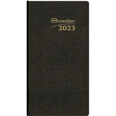 Brownline Brownline Monthly Pocket Planner - Weekly - January 2023 to December 2023 - 9:00 AM to 5:00 PM - Hourly - 1 Week Double Page Layout - 3 1/10" (78.74 mm) x 6" (152.40 mm) Sheet Size - Assorted - Pocket, Flexible, Tear-off, Phone Directory, Address Directory, Notepad, Reference Calendar - 1   