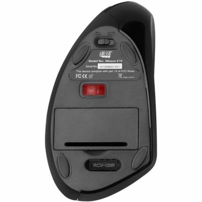 Adesso 2.4 GHz Wireless Vertical Ergonomic Mouse - Optical - Wireless - 30 ft (9144 mm) - Radio Frequency - 2.40 GHz - Black - USB - 1600 dpi - Scroll Wheel - 6 Button(s) - Right-handed - 2 x AAA Battery Supported  mouse  3 BTN  1000/1500/2000 switchable DPI  Blac