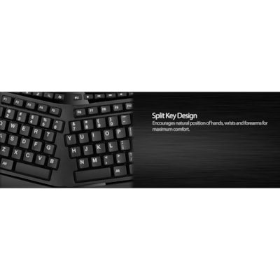Adesso 2.4 GHz Wireless Ergonomic Trackball Keyboard - Wireless Connectivity - RF - 30 ft (9144 mm) - 2.40 GHz - USB Interface - 105 Key(s) - Next Track, Previous Track, Refresh, Search, Forward, Wake-up, Play/Pause, Volume Up, My Computer, Mute, Sleep, ... Hot Key(s) - English (US) - QWERTY Layout  s Media Ergonomic Trackball ke yboard with 20 windo
