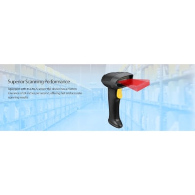 Adesso NUSCAN 2500TB Bluetooth Spill Resistant Antimicrobial 2D Barcode Scanner - Wireless Connectivity - 12" (304.80 mm) Scan Distance - 1D, 2D - CMOS - Bluetooth - USB - Black - USB - Logistics, Warehouse, Library, Healthcare, Retail ld 2D Barcode Scanner 