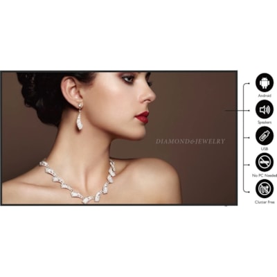 BenQ 65" Pantone® Validated Smart Signage - SL6502K - 65" (1651 mm) LCD - 4 GB - 32 GB HDD - 3840 x 2160 - Direct LED - 500 cd/m² - 2160p - HDMI - USB - SerialEthernet - Android  MNTR 