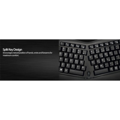 Adesso Tru-Form Media 3150 - 2.4 GHz Wireless Ergo Trackball Keyboard - Wireless Connectivity - RF - 30 ft (9144 mm) - 2.40 GHz - USB 2.0 Interface - 87 Key(s) - 20 Hot Key(s) - On/Off Switch, Connect, Play/Pause, Stop, Previous Track, Next Track, Mute, Volume Up, Volume Down Hot Key(s) - Windows Vi rgo  Mini Trackball Keyboard.  Removeable 1000 tra