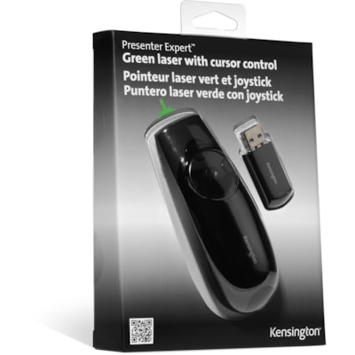 Kensington Presenter Expert Mouse/Presentation Pointer - Laser - Wireless - Radio Frequency - Black - USB WIRELESS W/GREEN LASER 