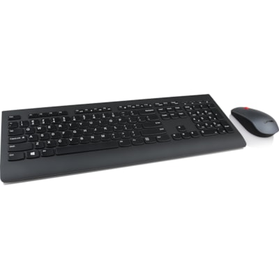 Lenovo Professional Wireless Keyboard and Mouse Combo - USB Wireless RF 2.40 GHz Keyboard - English (US) - Black - USB Wireless RF Mouse - Laser - 1600 dpi - Scroll Wheel - Black - Media Center Hot Key(s) - Symmetrical - AA - Compatible with PC SE 