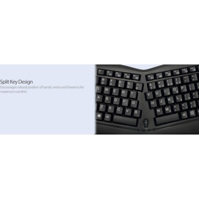 Adesso Tru-Form Media 3150 - 2.4 GHz Wireless Ergo Trackball Keyboard - Wireless Connectivity - RF - 30 ft (9144 mm) - 2.40 GHz - USB 2.0 Interface - 87 Key(s) - 20 Hot Key(s) - On/Off Switch, Connect, Play/Pause, Stop, Previous Track, Next Track, Mute, Volume Up, Volume Down Hot Key(s) - Windows Vi rgo  Mini Trackball Keyboard.  Removeable 1000 tra