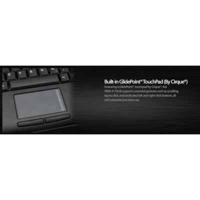 Adesso Wireless Mini Touchpad Keyboard - Wireless Connectivity - RF - 30 ft (9144 mm) - 2.40 GHz - USB Interface - 87 Key(s) - Power Switch, Connect, Right Mouse, Left Mouse, Windows Key Hot Key(s) - English (US) - Computer - TouchPad - Windows - Membrane Keyswitch - AAA Battery Size Supported - Bla  