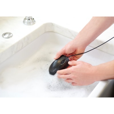 Kensington Pro Fit Wired Washable Mouse - Rugged - Optical - Cable - Black - USB Type A - 1600 dpi - Scroll Wheel - 3 Button(s) - Symmetrical RD MSE 