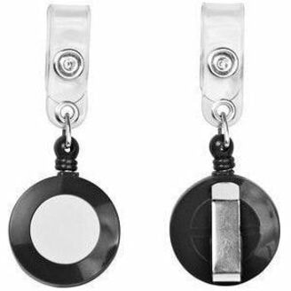 GBC Badgemates Badge Holder - Plastic, Metal, Vinyl, Nylon - Clear, Black, Blue, Gray - Retractable Cord, Durable, Pocket Clip, Secure - 5 / Pack 2 BLK 2 BLU AND 1 GREY 5/PK 