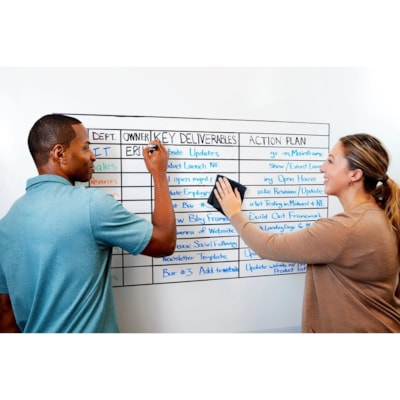 Post-it® Easy Erase Whiteboard Roll, 4'x3' - White Surface - White Sheet Color - Rectangle - 4" (101.60 mm) Length x 3" (76.20 mm) Width - Flexible, Stain Resistant, Easy Peel, Self-stick, Removable, Wipeable, Stain Proof - 1 Each WHITEBOARD SURFACE & SHEETS EE4X3