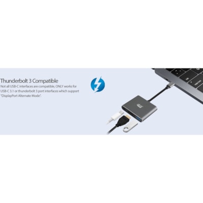 Adesso 3-IN-1 USB-C Multi-Port Docking Station (TAA Compliant) - for Notebook, Monitor, Projector, Smartphone, Tablet, TV - Charging Capability - USB Type C - 4K @30Hz - 3840 x 2160 - 2 x USB Ports - 1 x USB 3.0 - 1 x USB Type-A Ports - USB Type-A - 1 x USB Type-C Ports - USB Type-C - HDMI - Wired - Docking Station with 1xTypeC p ort  1x USB 3.0-A+PD