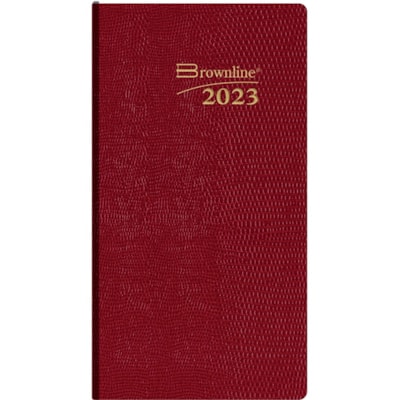 Brownline Brownline Monthly Pocket Planner - Weekly - January 2023 to December 2023 - 9:00 AM to 5:00 PM - Hourly - 1 Week Double Page Layout - 3 1/10" (78.74 mm) x 6" (152.40 mm) Sheet Size - Assorted - Pocket, Flexible, Tear-off, Phone Directory, Address Directory, Notepad, Reference Calendar - 1   