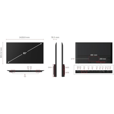 ViewSonic CDE6520-W - 65" Display, 3840 x 2160 Resolution, 450 cd/m2 Brightness, 24/7 - 65" (1651 mm) LCD Cortex A73 1.40 GHz - 3 GB - 3840 x 2160 - Direct LED - 450 cd/m² - 2160p - HDMI - USB - Serial - Wireless LAN - Ethernet - Energy Star  MNTR 