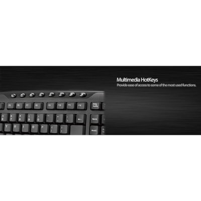 Adesso WKB-1330CB 2.4 GHz Wireless Desktop Keyboard and Mouse Combo - USB Membrane Wireless RF 2.40 GHz Keyboard - 103 Key - English (US) - Black - USB Wireless RF Mouse - Optical - 1200 dpi - Scroll Wheel - QWERTY - Black - Internet Key, Play/Pause, Previous Track, Next Track, Volume Down, Volume U ize with full desktop function ality.  Multimedia a