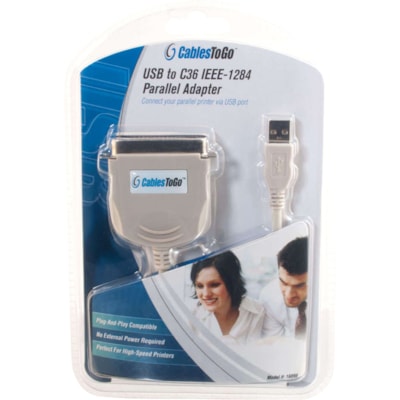 C2G USB To PARALLEL ADAPTER - Type A Male, Centronics Male - 1.83m - Beige ADPTR 