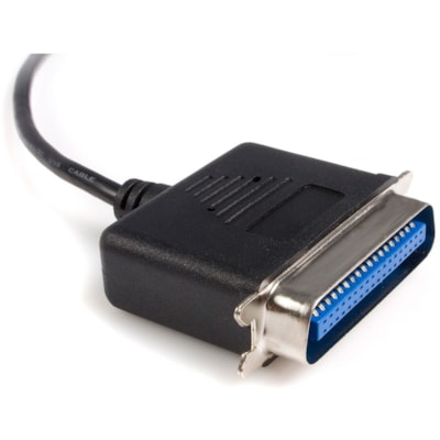 StarTech.com Parallel Printer Adapter - USB - Parallel - 6 ft - 6 ft (1.83 m) Parallel/USB Data Transfer Cable for Printer, PC, Computer - First End: 1 x 36-pin Centronics - Male - Second End: 1 x 4-pin USB 2.0 Type A - Male - Black - 1 Each  to your desktop or laptop PC through USB - usb to