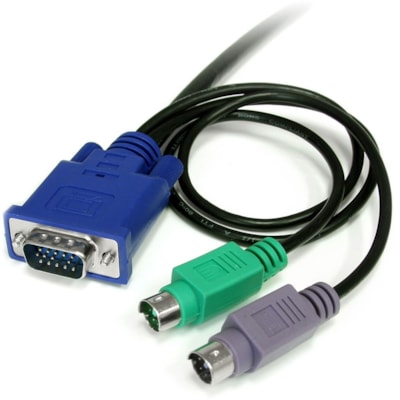 StarTech.com StarTech.com Ultra Thin KVM Cable - 6ft KVM Cable - USB KVM Cable - KVM Switch Cable - VGA KVM Cable tor - Male Left Gender - VGA P S/2 Right Connector