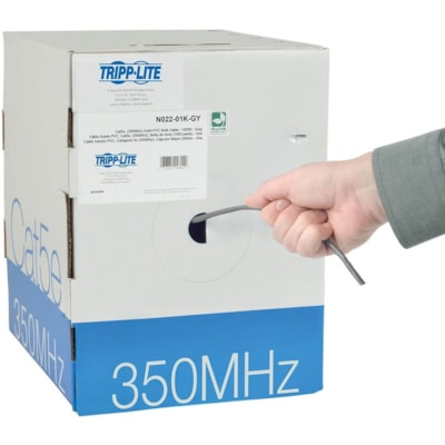 Tripp Lite series - Câble réseau N022-01K-GY N022-01K-GY - 1000 pi (304,80 m) Catégorie 5e Câble réseau pour Périphérique réseau - 1er bout : Fil dénudé - 2e bout : Fil dénudé - 1 Gbit/s - 24 AWG - Gris vc cÃ¢ble - gris   1000-ft .  taa
