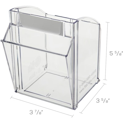 Deflecto Tilt Bin Interlocking Multi-Bin Storage Organizer - 5 Compartment(s) - 6.5" (165.10 mm) Height x 23.6" (600.08 mm) Width x 5.3" (133.35 mm) Depth - Interlockable - Black - Plastic - 1 Each BLACK WITH 5 CLEAR REMOVABLE BINS  MODULAR