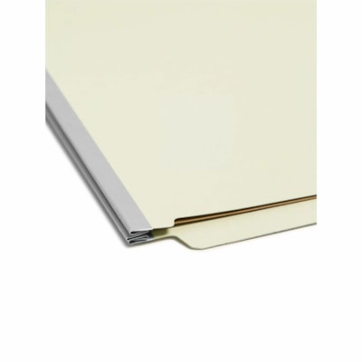 Smead Straight Tab Cut Legal Recycled Classification Folder - 8 1/2" (215.90 mm) x 14" (355.60 mm) - 2" (50.80 mm) Expansion - 2 x 2S Fastener(s) - 2" (50.80 mm) for Folder - End Tab Location - 1 Divider(s) - 25 pt. (8.80 mm) - Pressboard - Gray, Green - Heavy Duty, Tear Resistant - 100% Recycled -  SAFESHIELD FASTENERS LEGAL/GRAY/GREEN