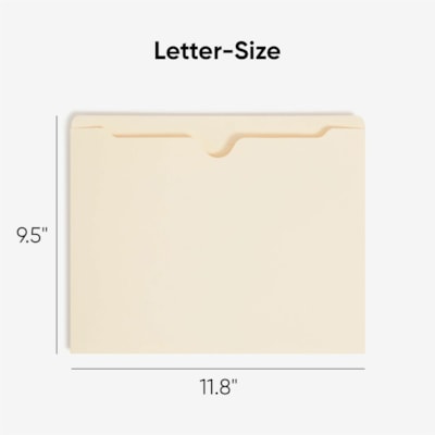 Smead Straight Tab Cut Letter Recycled File Jacket - 8 1/2" (215.90 mm) x 11" (279.40 mm) - 11 pt. (3.87 mm) - 2 Plys - Manila - Reinforced, Slip Resistant - 10% Recycled - 100 / Box REINFORCED STRAIGHT-CUT TAB LETTER SIZE/MANILA