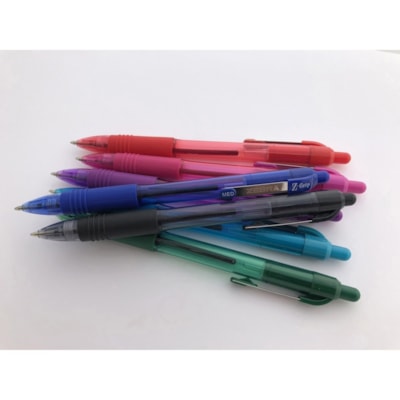 Zebra Z-Grip Retractable Ballpoint Pens - 1 mm (0.04") Medium Pen Point - Retractable - Blue Ink - Clear, Blue Barrel - Nickel Tip - 1 Each MEDIUM POINT  1.0 