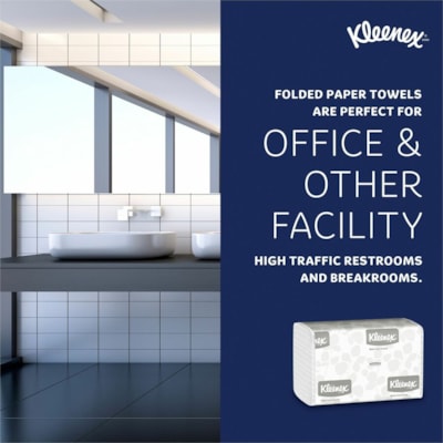 Essuie-tout Recyclé Kleenex - 1 Pli - largeur de 9,20 po (233,68 mm) x longueur de 9,40 po (238,76 mm) - Blanc - 150 emballage - 8 / Carton KLEENEX KIMBERLY CLARKE 150PQT  8 PQT PAR BOÎTE