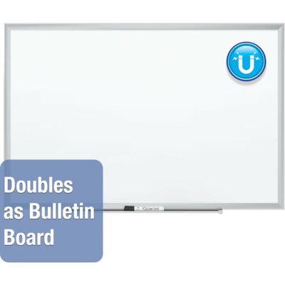 Tableau effaçable à sec Premium DuraMax Quartet - largeur de 36 po (914,40 mm) x hauteur de 24 po (609,60 mm) - Surface Blanc Porcelaine - Frame Argenté Aluminium - Rectangle - Horizontale/Verticale - Magnétique - Résistants, Recyclable, Résistant aux encoches CADRE D ALUMINIUM  AUGET 36 PO AVEC NECESSAIRE D ACCROCHAGE