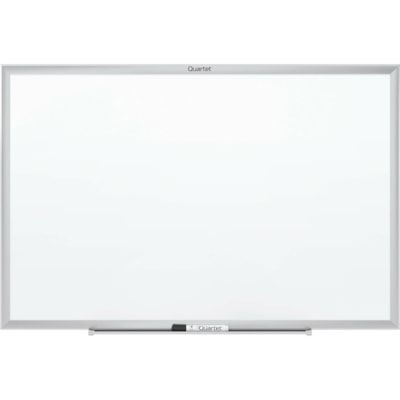 Quartet - Quartet® Tableau en mélamine standard, cadre aluminium, 5 pi x 3 pi - largeur de 60 po (1524 mm) x hauteur de 36 po (914,40 mm) - Surface Blanc Mélamine - Frame Argenté Aluminium - Horizontale/Verticale - 1 chaque NON MAGNETIC 