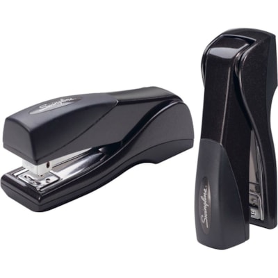 Swingline Optima Grip Compact Stapler - Staples Upto 25 Sheet of 20lb Paper - Holds Upto 105 Staple - Half Strip - Staple Size: 1/4" (6.35 mm) - Graphite Black - Metal - 1 Each UPRIGHT STAPLER - BLK HALF-STRIP - 25 SHEET CAPACITY