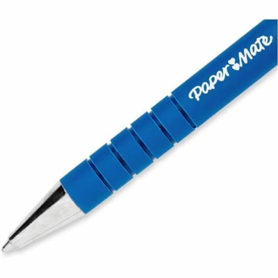 Paper Mate Flexgrip Ultra Retractable Pens - Medium Pen Point - Refillable - Retractable - Blue Ink - Rubber Barrel - 1 Dozen PAPER MATE RETRACTABLE BALLPT 
