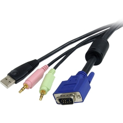 StarTech.com - Câble KVM - 6 pi (1,83 m) Câble KVM (clavier, vidéo, souris) pour Pavé numérique, Souris, Microphone, Commutateur KVM - Noir - 1 chaque  vidÃ©o   USB   audio et micro phone tout po un cÃ¢
