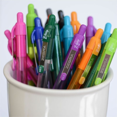 Zebra Z-Grip Retractable Ballpoint Pens - 1 mm (0.04") Medium Pen Point - Retractable - Red Ink - Clear, Red Barrel - 1 Each MEDIUM POINT  1.0 