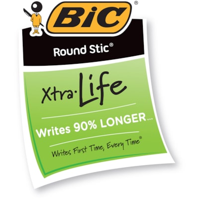 BIC Round Stic Ballpoint Pens - Medium Pen Point - Blue Ink - Blue Barrel - 60 / Box BULK BOX 60 PENS PER PK 