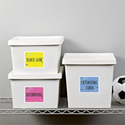 Avery® White Rectangle Labels with Sure Feed(tm) Technology,TrueBlock®, 3-1/3" x 4" , for Laser and Inkjet Printers - 3 1/3" (84.66 mm) Height x 4" (101.60 mm) Width - Permanent Adhesive - Rectangle - Laser - Matte - White - Paper - Permanent Adhesive, Jam Resistant, Smudge Resistant - 6  6/SHEET PERMANENT ADHESIVE AVERY 100 SHEETS/BX