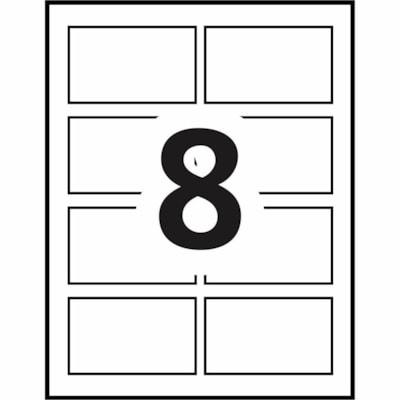 Avery® Flexible Name Badgesfor Laser and Inkjet Printers, 3-3/8" x 2-1/3" , White - 2 1/3" (59.26 mm) Height x 3 3/8" (85.73 mm) Width - Removable Adhesive - Rectangle - Laser, Inkjet - Matte - White - Film - PVC-free, Removable, Curl Resistant, Flexible, Customizable - 8 / Sheet - 50 Total Shee SELF-ADHESIVE FOR LASER PRINTR 50 SHEETS 400 LABELS AVERY