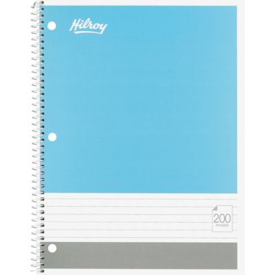 Hilroy - Cahier à spirales - 100 Feuilles - 200 Pages - Avec ligne Réglure - format lettre - Papier Blanc - Couverture Noir, Rose, Gris, Vert, Bleu - Fiches - 1 chaque 200 PAGES 