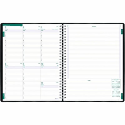 Blueline 2026 Timanager 13-Month Weekly Planner - December to December - 11" x 8-1/2" - Black - English - Weekly, Monthly - 13 Month - December 2025 to December 2026 - 7:00 AM to 6:30 PM - Half-hourly - 1 Week Single Page Layout - Letter - 8 1/2" (215.90 mm) x 11" (279.40 mm) Sheet Size - Twin Wire   