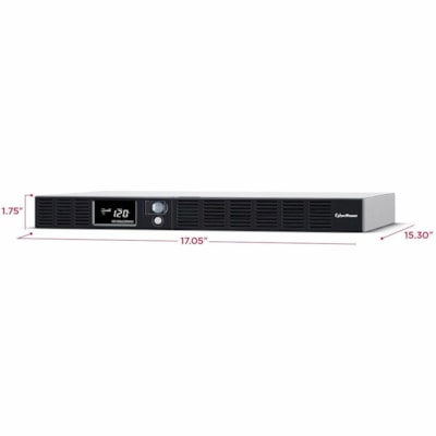 CyberPower OR1500LCDRM1U Smart App LCD UPS Systems - 120 VAC, NEMA 5-15P, 1U, Rackmount, 6 Outlets, LCD, PowerPanel® Business, $300000 CEG, 3YR Warranty 6 NEMA 5-15R 10 FT 