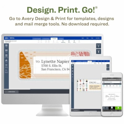 Avery® Eco-Friendly Address Labelsfor Laser and Inkjet Printers, 1" x 2-5/8" - 1" (25.40 mm) Width x 2 5/8" (66.68 mm) Length - Permanent Adhesive - Rectangle - Laser, Inkjet - Matte - White - Paper - Recyclable, PVC-free, Permanent Adhesive, Customizable, Chlorine-free, Water Based, Peel-off -  1X2-5/8  30LBLS/SHT  25SHT/PK 750/PK INKJET & LASER COMPAT.