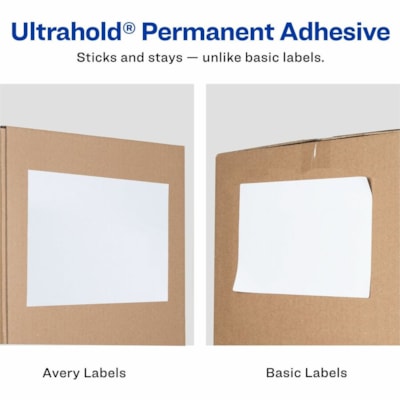 Avery® White Rectangle Labels, TrueBlock®, 8½" x 11" , for Laser and Inkjet Printers - 8 1/2" (215.90 mm) Height x 11" (279.40 mm) Width - Permanent Adhesive - Laser, Inkjet - Matte - Bright White - Paper - 1 / Sheet - 100 Total Sheets - 100 Total Label(s) - Permanent Adhesive, Jam Resistant 1/SHEET PERMANENT ADHESIVE AVERY 100 SHEETS/BX