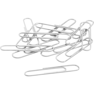 ACCO Recycled Paper Clips - Jumbo - 1.57" (39.75 mm) Length - 20 Sheet Capacity - Reusable, Durable - Silver - Metal - 100 / Box SIZE 100 CLIPS PER BOX 50\% POST CONSUMER WASTE