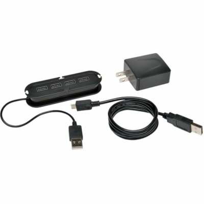 Tripp Lite series 4-Port USB 2.0 Hi-Speed Ultra-Mini Hub with Power Adapter - USB - 480 MB/s - External - 4 USB Port(s) - 4 USB 2.0 Port(s) - PC, Mac 100-240V - USB A - Link multip le USB devices to 1