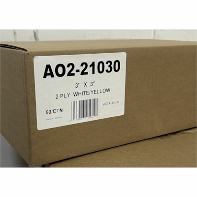 Mcdermid Paper Converters Carbonless - 2 Ply (W/Y - B/J) 3" x (3") x 85 ft - 3" (76.20 mm) x 85 ft (25.91 m) - 27 lb (12246.99 g) Basis Weight - White, Yellow - 50 / Carton 3" DIAMETER WHITE/CANARY 